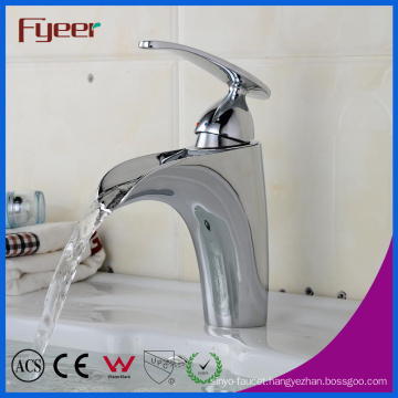 Fyeer Fashion Bathroom Uncovered Great Water Flow Single Handle Chrome Basin Faucet Hot&Cold Mixer Tap